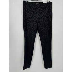 White House Black Market The Skinny‎ Black Leopard Jacquard Pants Size 8